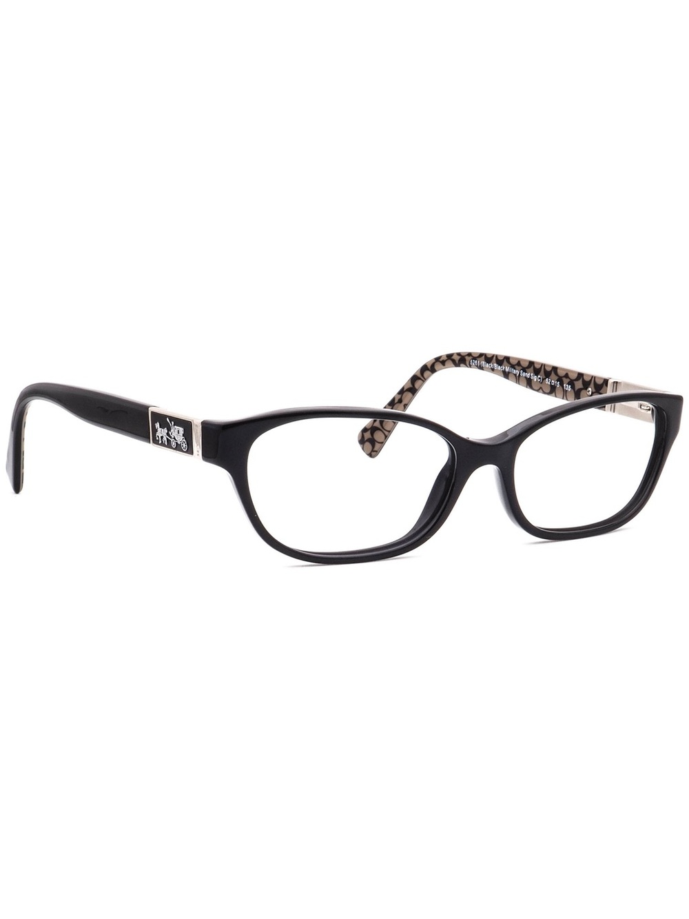 Coach Eyeglasses HC 6061 (Emma) 5261 Black Military Sand Sig C Cat Eye 52-15 135